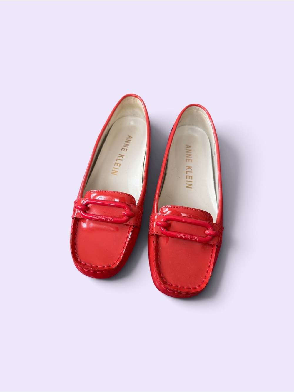 Anne Klein Vibrant Red Patent Loafers